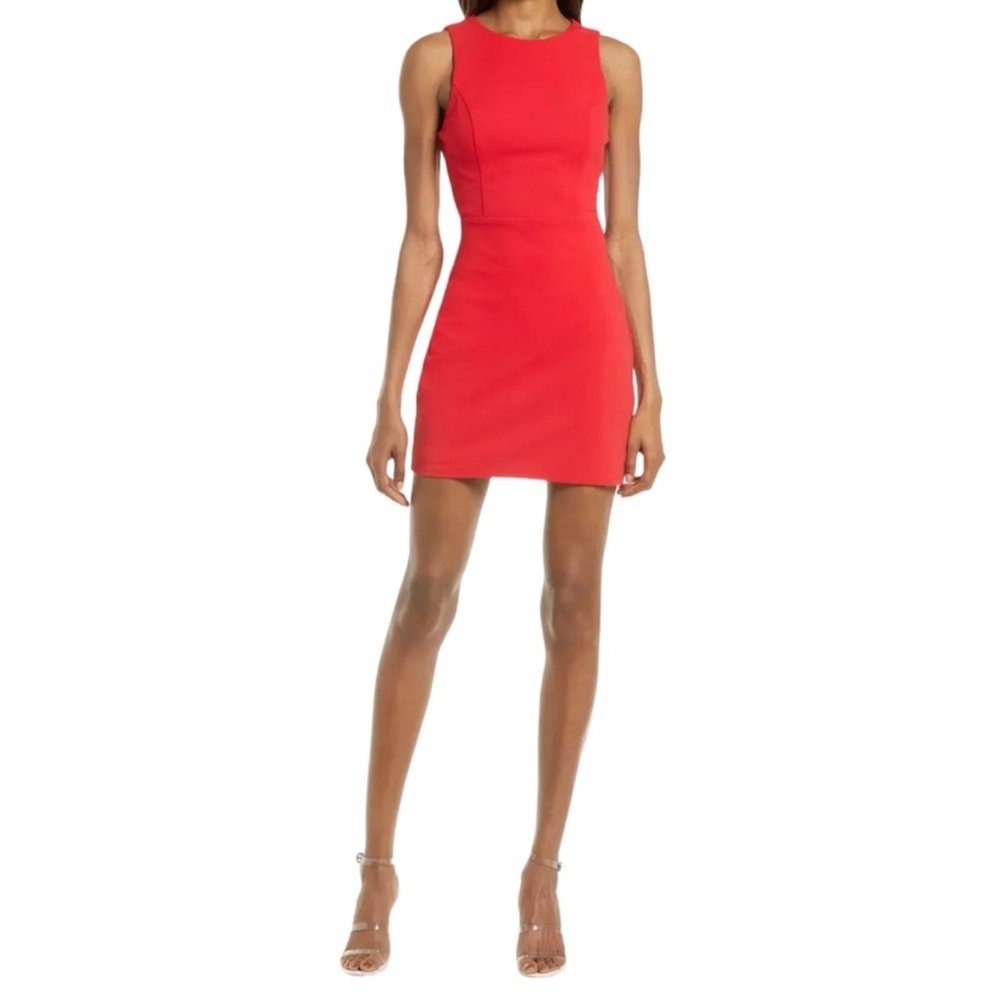 NWT Lulu’s Confident Cutie Red Tie Back Sleeveless Mini Dress